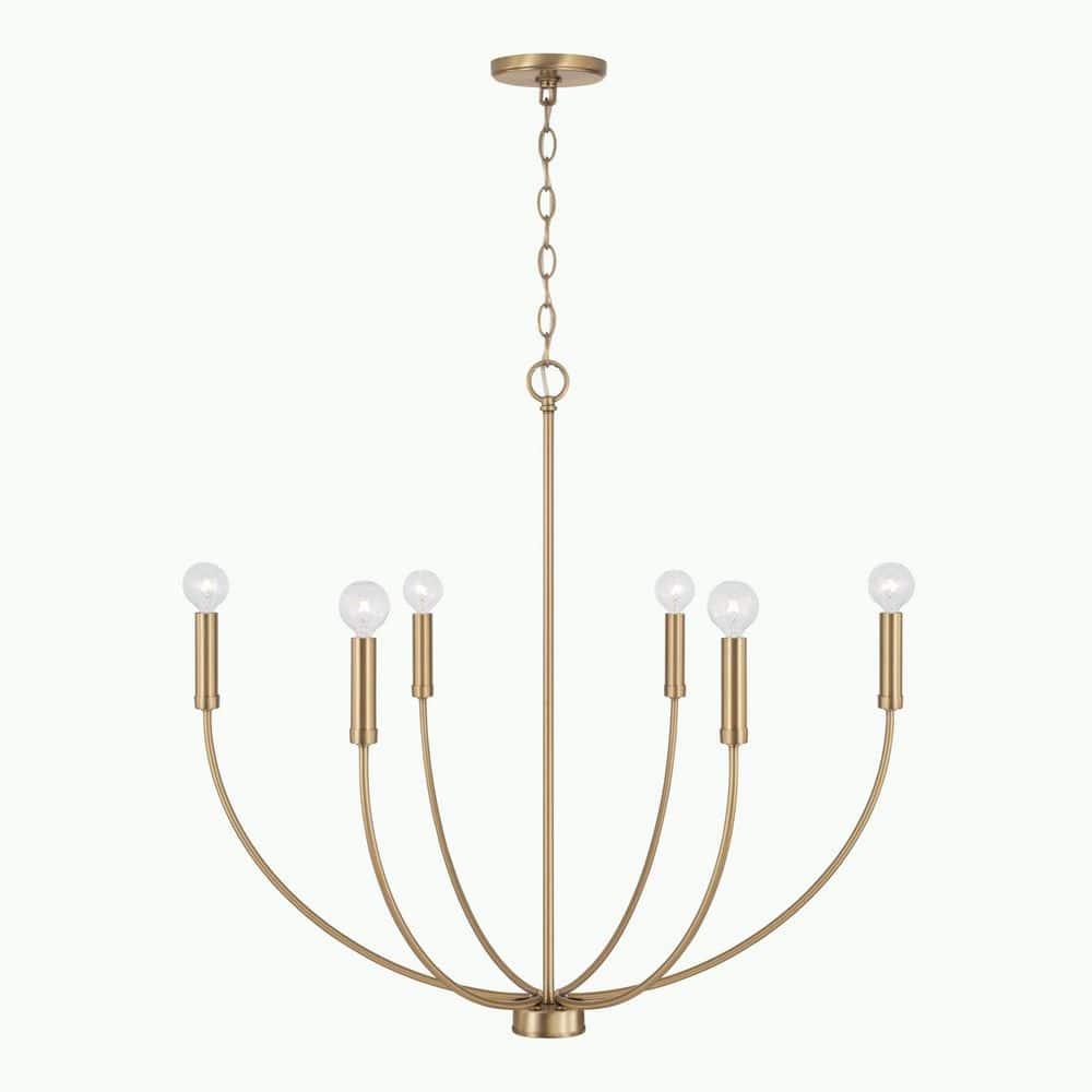 Ansley 6 Light Metal Dimmable Chandelier