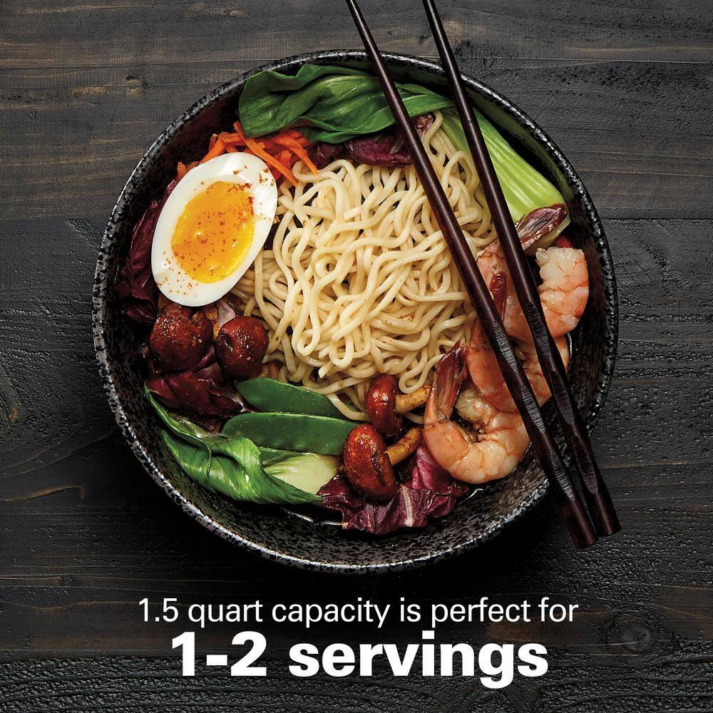 Hamilton Beach Compact Multi Cooker, 1.5 Quart, with Rice Cooker, Egg Cooker, Slow Cooker, Food Steamer and Cereal Functions, 37524