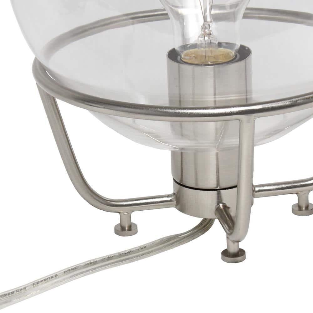 Old World Globe Glass Table Lamp Silver - Lalia Home: Brushed Nickel, No Assembly Required, UL Listed