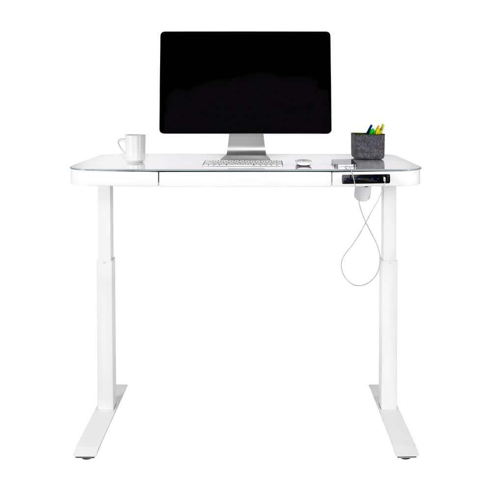 airLIFT 48" W Electric Adjustable Height Tempered Glass Desk