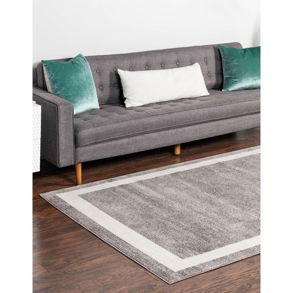 Unique Loom Del Mar Collection Area Rug - Maria (3' 1" x 5' 3" Rectangle Gray/Ivory)