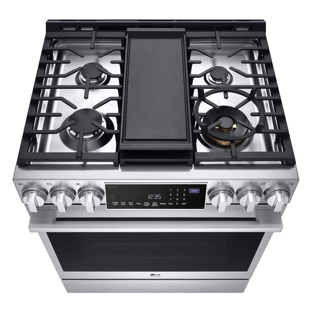 LG Studio LG STUDIO Smart Wi-Fi Dual Fuel Slide-in Range with ProBake Convection® and EasyClean®, 6.3 cu. ft. LSDS6338F