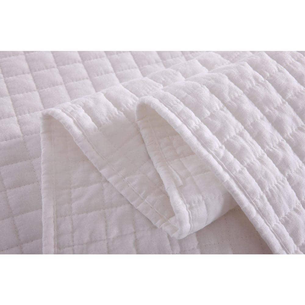 MarCielo WhiteCT Quilt Check Cotton Plaid Quilt Set