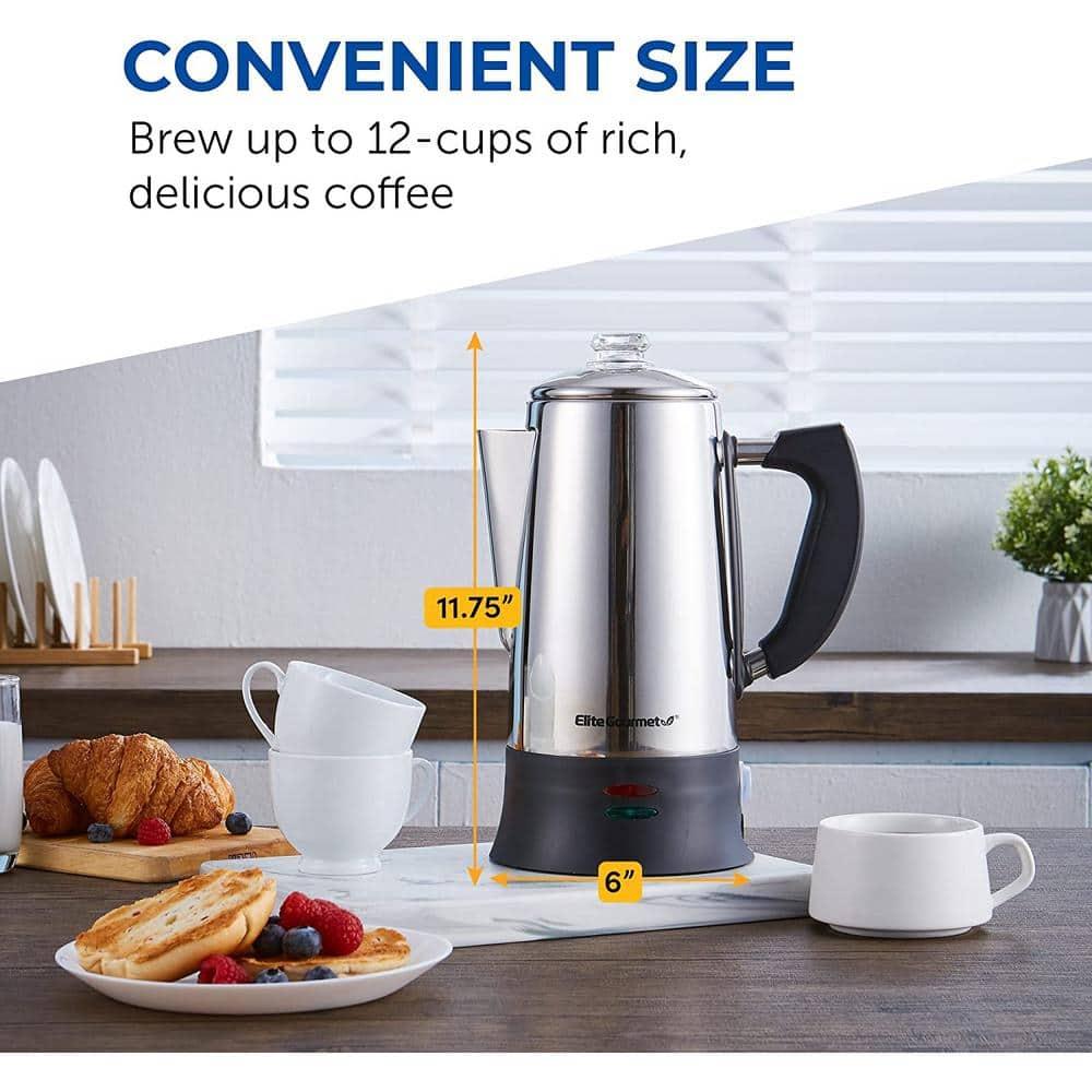 Elite Gourmet Stainless Steel 12-Cup Coffee Percolators