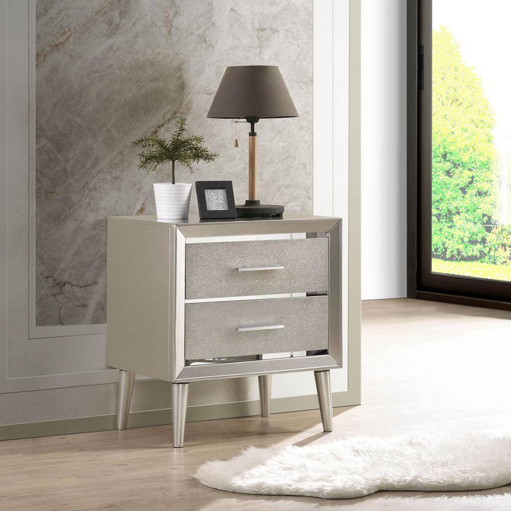 Coaster Company Metallic Sterling 2-Drawer, 23.4 inch