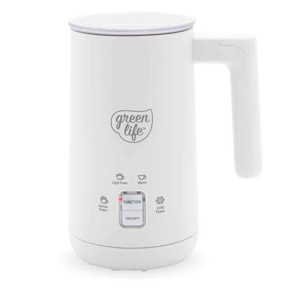 GreenLife GreenLife 10oz Electric Milk Frother, 4-in-1 Hot and Cold Milk Warmer and Steamer, PFOA / PFAS Free