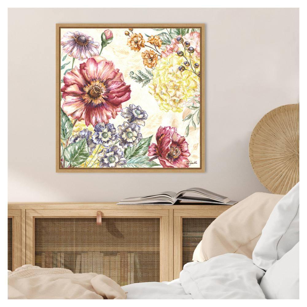Amanti Art 22"x22" Wildflower Medley I by Tre Sorelle Studios Framed Canvas Wall Art Print