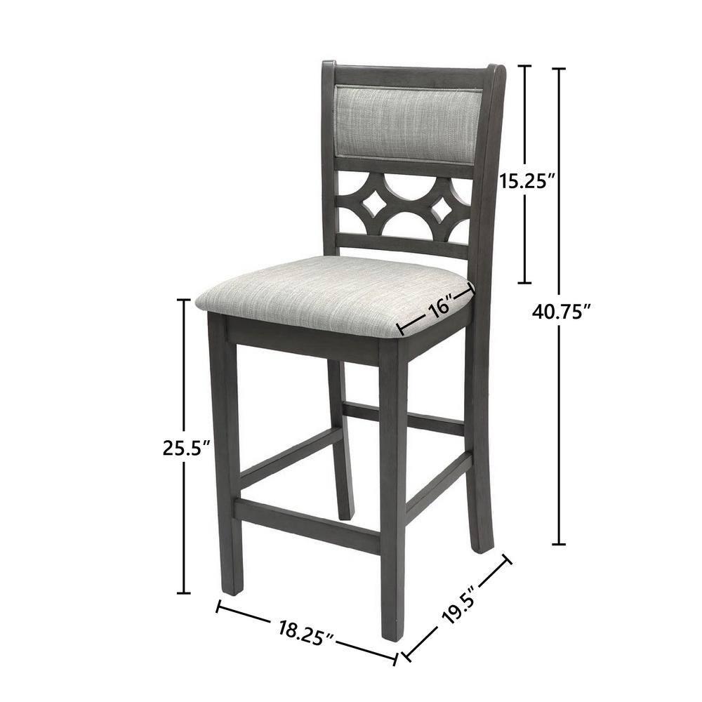 New Classic Furniture Mitchell 5-Piece Transitional Wood Counter Set in Gray
