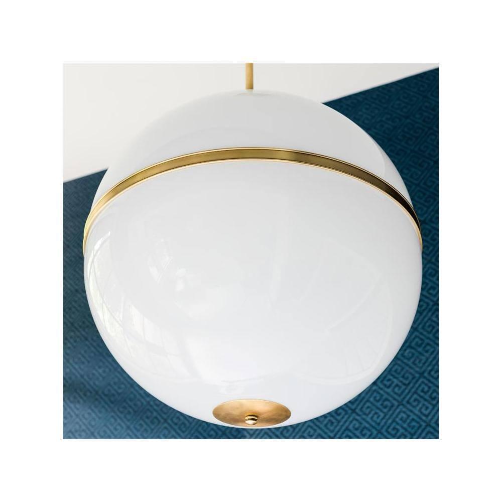 Aurora Aged Brass 4-Light Chandelier with Crystal Glass Shade