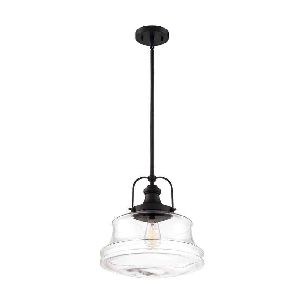 60/6759-Nuvo Lighting-Basel-1 Light Pendant-13.75 Inches Wide by 14.63 Inches High-Matte Black Finish