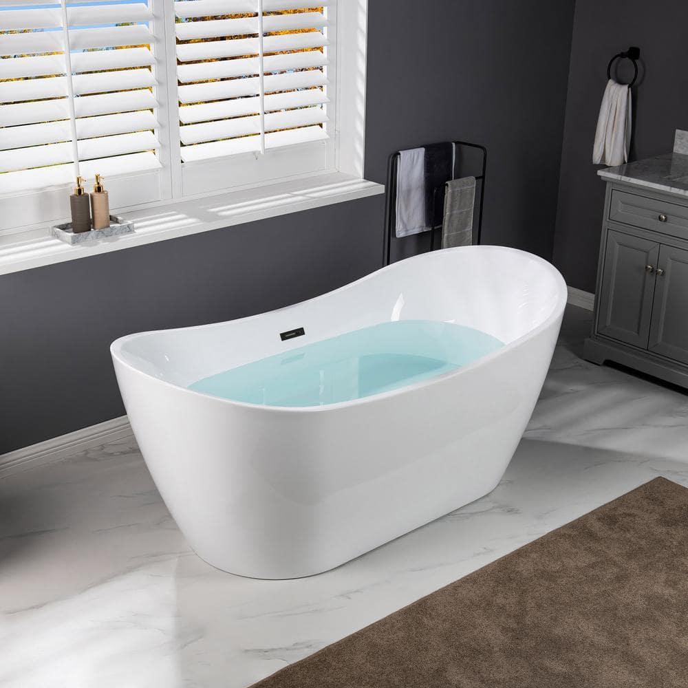 Freestanding Soaking Acrylic Curved Design Bathtub