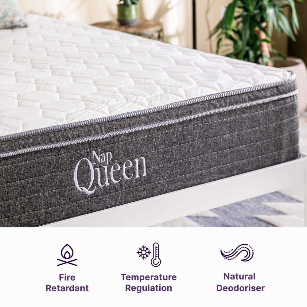 NapQueen Victoria 8" Queen, Hybrid of Cooling Gel Infused Memory Foam and Pocket Spring Mattress, Bed in a Box, Adult