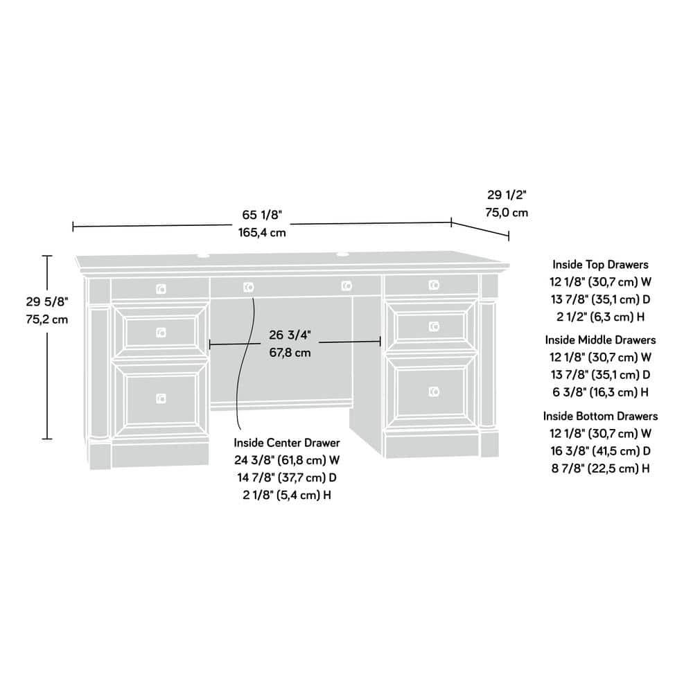 Sauder Palladia Executive Desk, Vintage Oak Finish