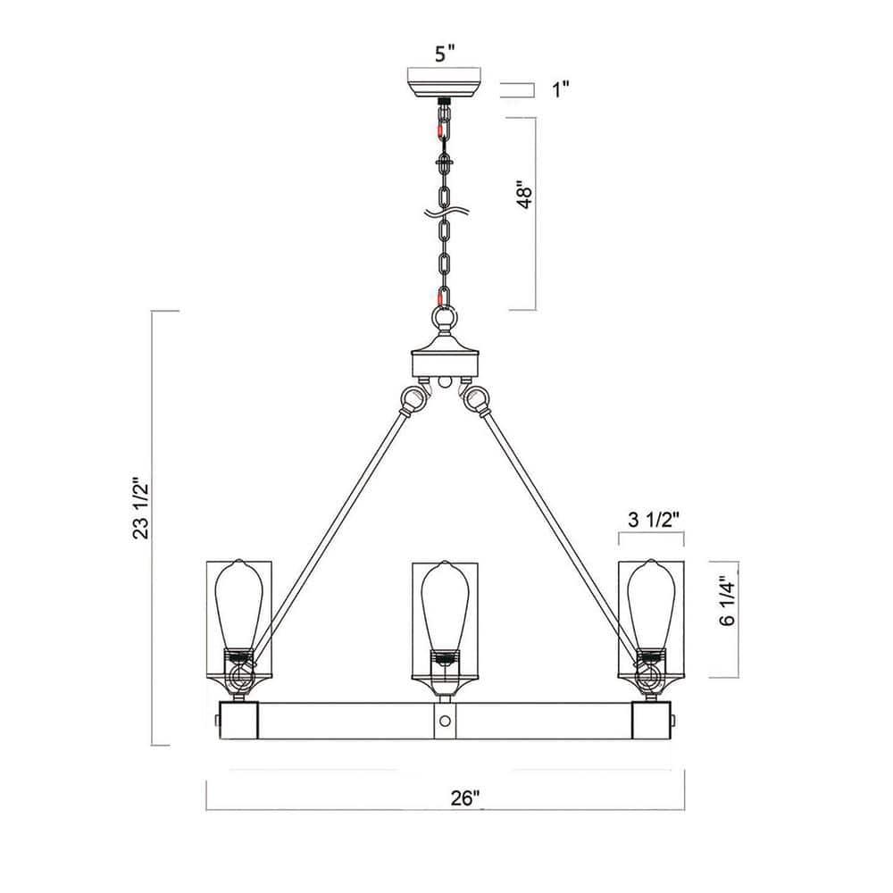 Three Posts™ Dahlia 6 - Light Dimmable Wagon Wheel Chandelier