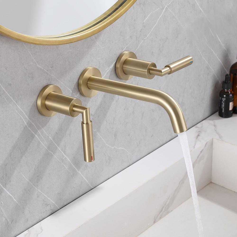 10.08" Widespread Bathroom Faucet 3 Hole, 2-handle Bathroom Sink Faucet with Drain Assembly