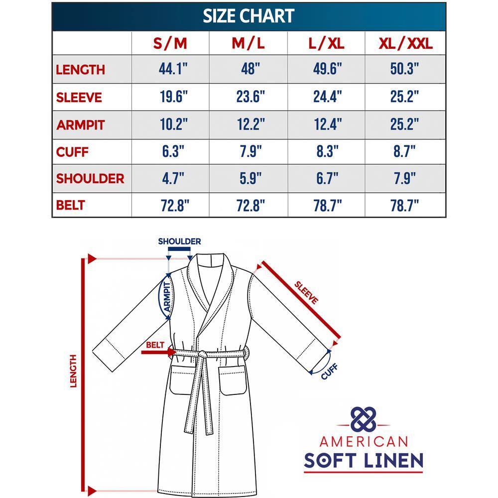 American Soft Linen Warm Fleece Bathrobe, Mens and Womens Robes, 1 Piece Shawl Collar Adult Matching Couple Robes for your Bathroom, Xlarge, Black