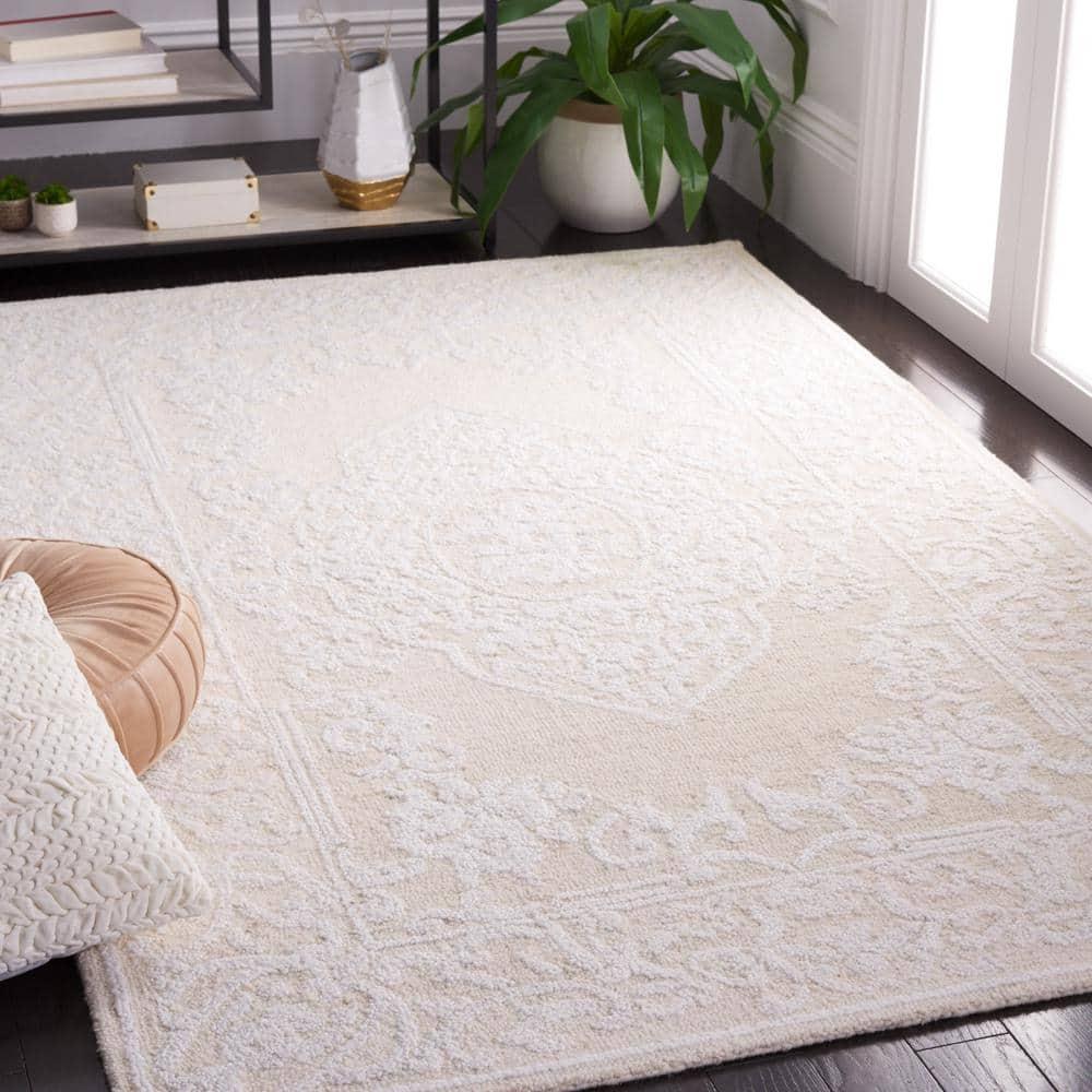 Abstract ABT359 Hand Tufted Area Rug - Ivory/Beige - 8'x10' - Safavieh.