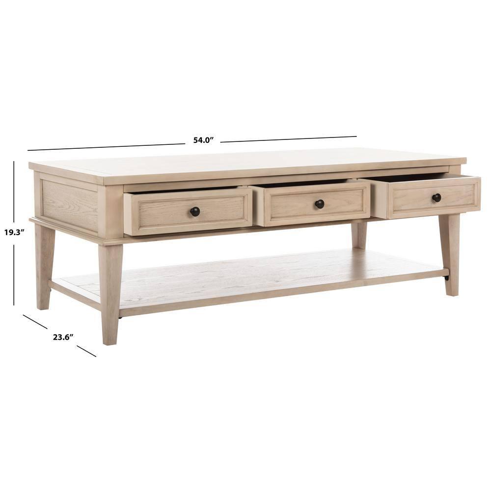 Manelin Coffee Table - White Washed - Safavieh