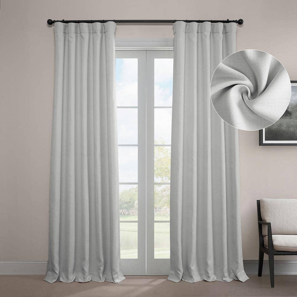 HPD Half Price Drapes Oyster Faux Linen Room Darkening Curtains for Bedroom & Living Room Curtains (1 Panel), Door & Window Curtains 84 inches long, Rod Pocket Curtains & Drapes, 100W X 84L
