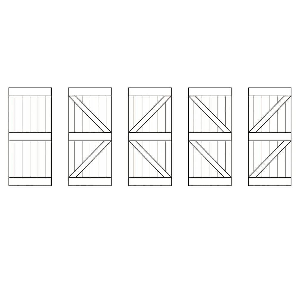 IsLife K Style Solid Wood Sliding Barn Door Without Hardware Kit (Door Slab Only) - Assembly Needed