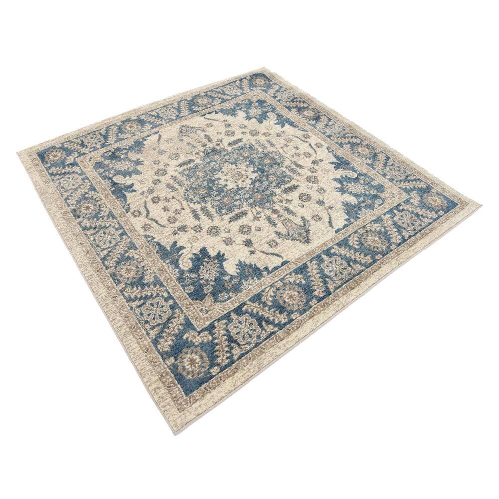 Unique Loom Salzburg Collection Area Rug - Altstadt (5' 1" Square Cream/Gray)