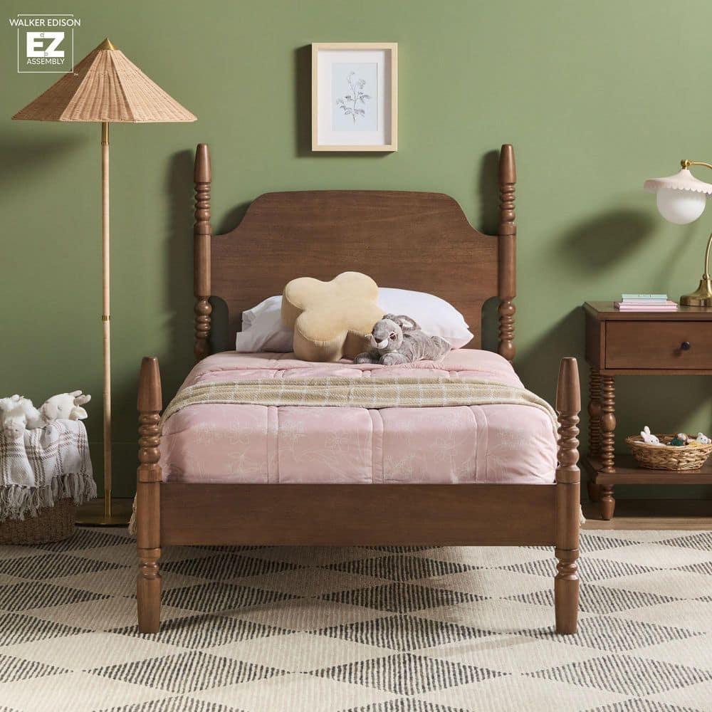 Vivienne Traditional Easy Assembly Solid Wood Twin Spindle Bed