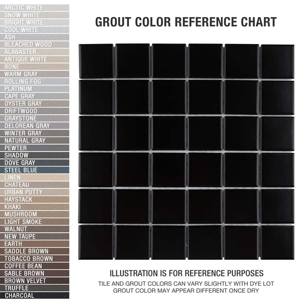 Merola Tile Metro Quad Matte Black 11-3/4" x 11-3/4" Porcelain Mosaic Floor and Wall Tile