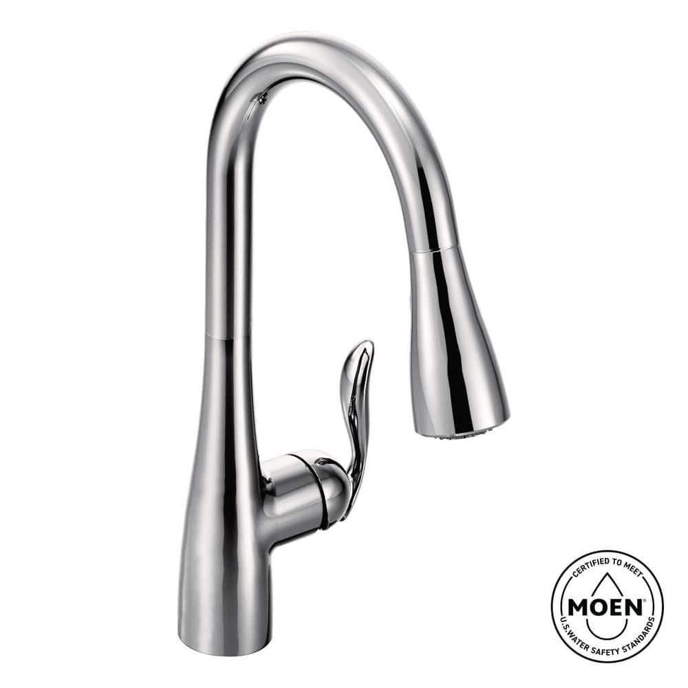 Moen Arbor One Handle Pulldown Kitchen Faucet Featuring Power Boost and Reflex