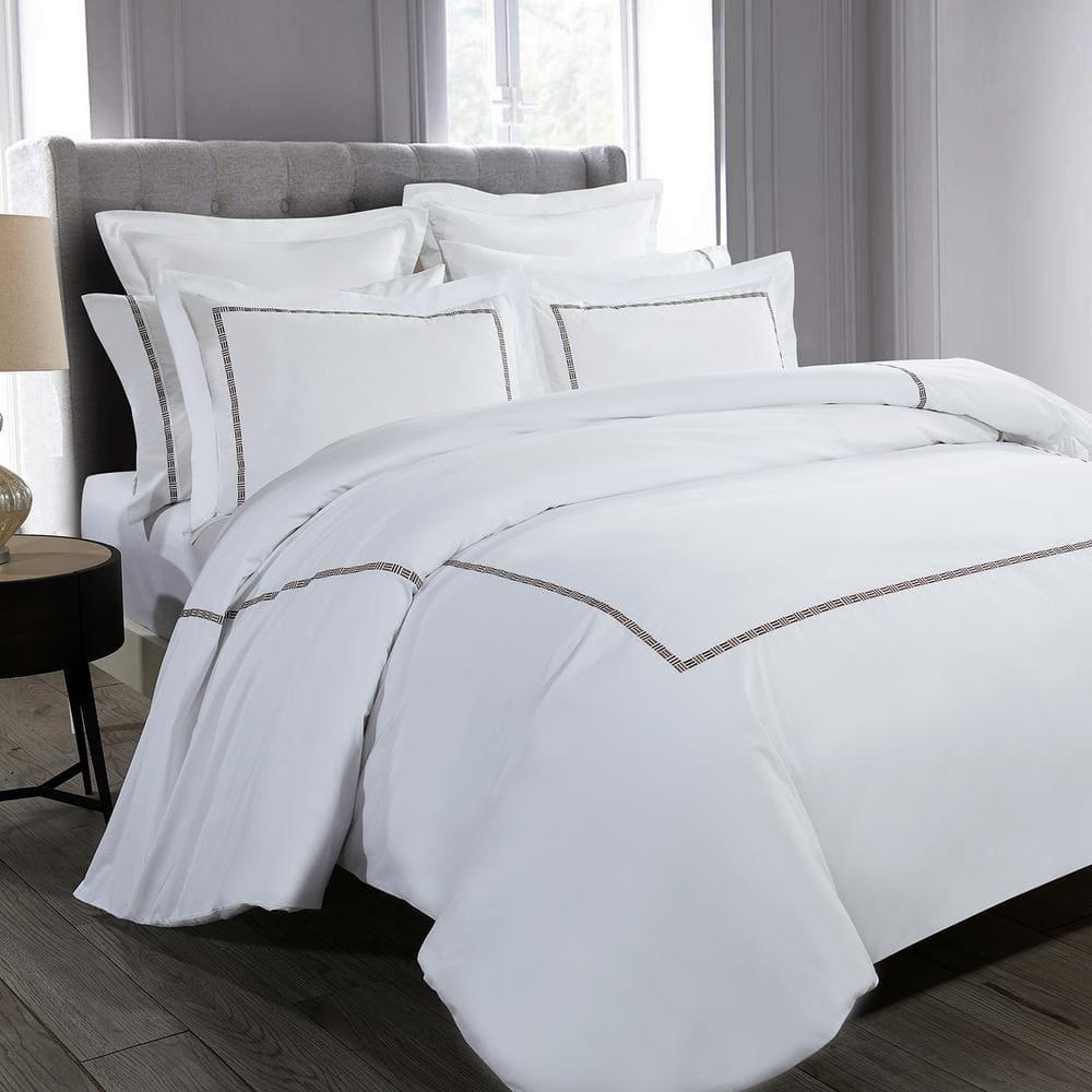 Hotel Grand TENCEL Lyocell And Cotton Blend Embroi Sateen Duvet Cover Set