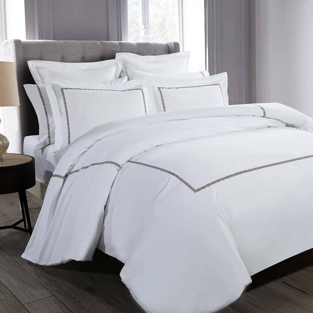 Hotel Grand TENCEL Lyocell And Cotton Blend Embroi Sateen Duvet Cover Set