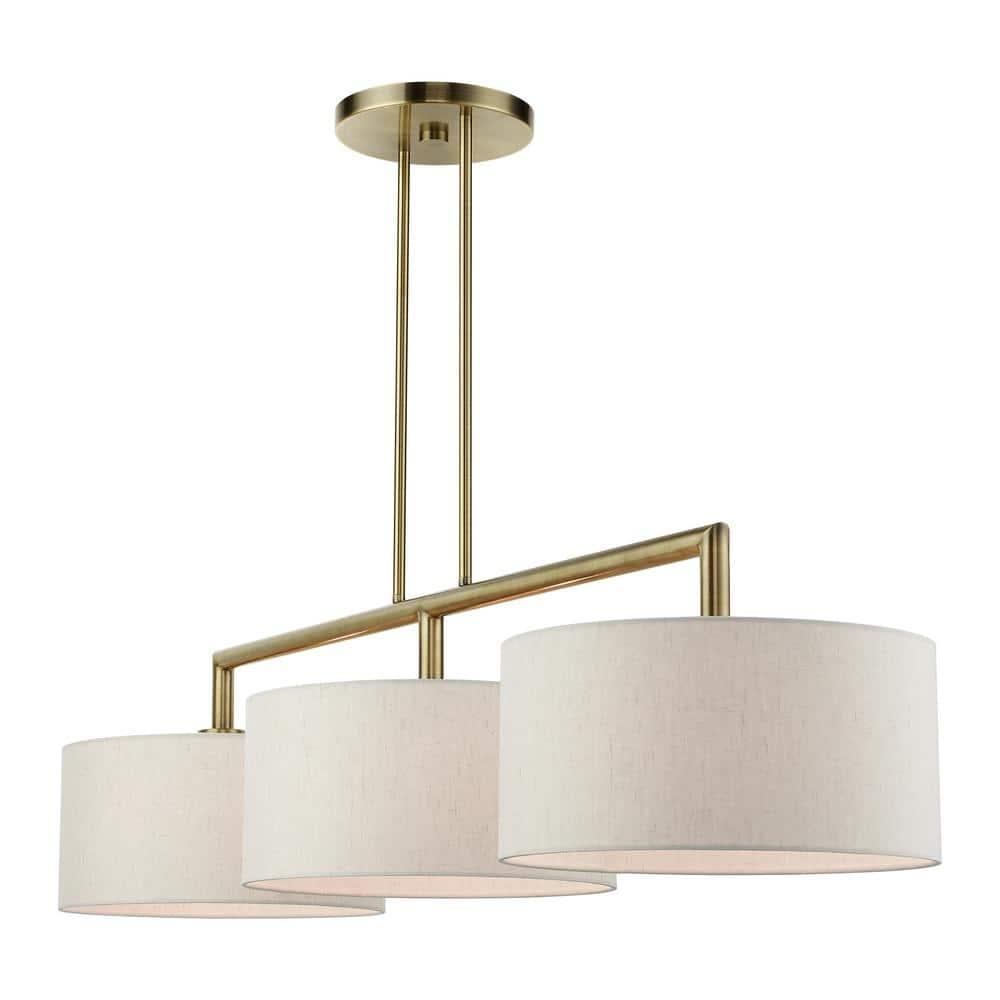 Livex Lighting Meridian 3 - Light Chandelier in  Antique Brass