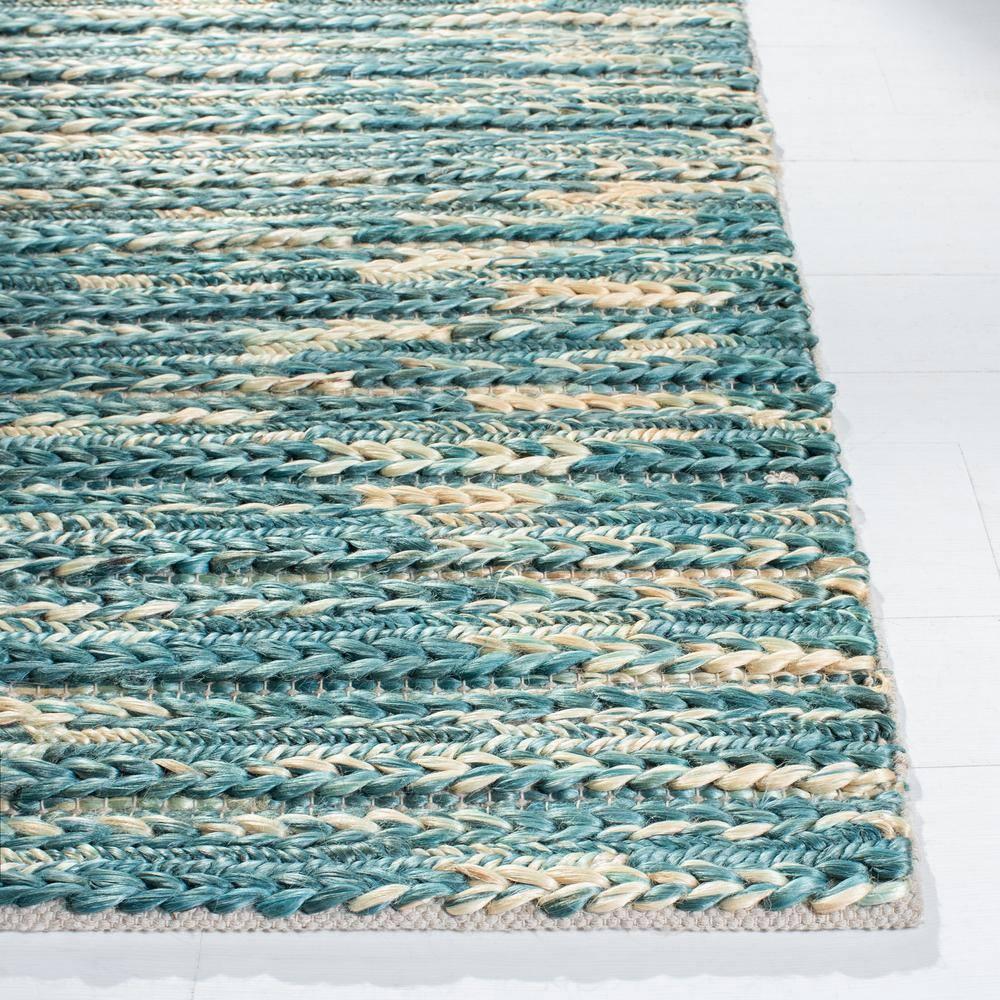 Natural Fiber NF376 Hand Woven Area Rug - Dark Green/Natural - 5'x8' - Safavieh.