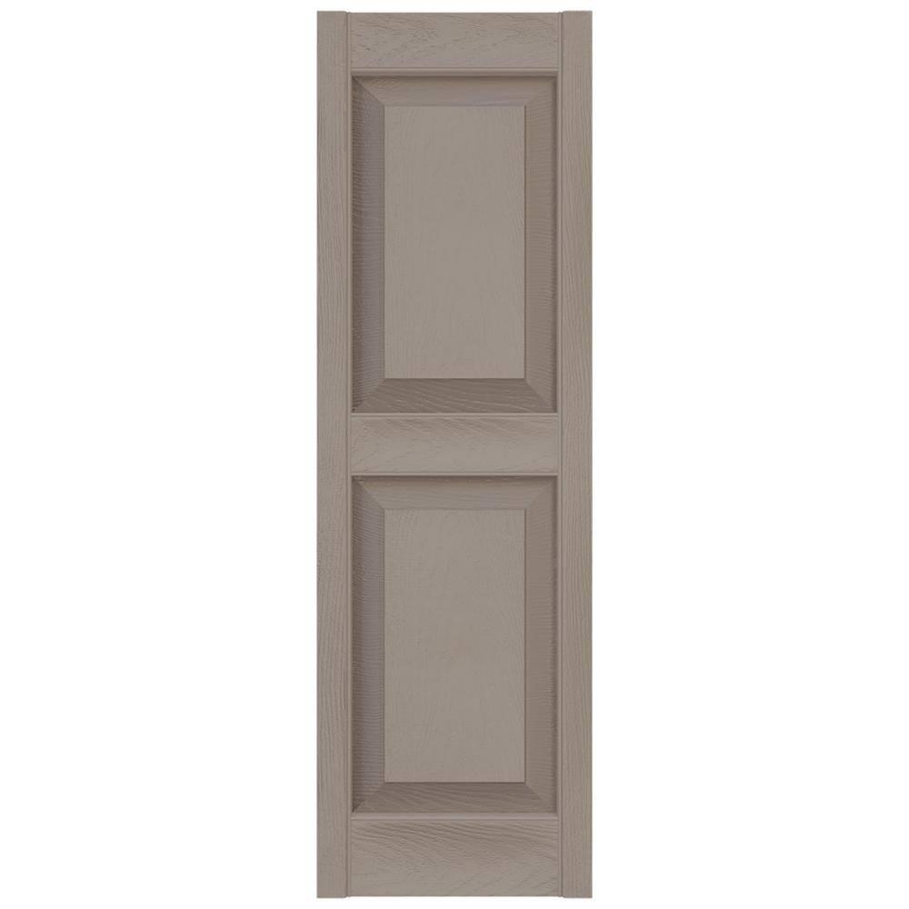 14 1/2"W x 37"H Lifetime Vinyl, TailorMade Two Equal Panels, Raised Panel Shutters, Clay