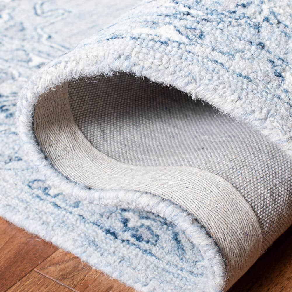 Micro-Loop MLP504 Hand Tufted Indoor Runner Rug - Light Blue/Ivory - 2'3"x11' - Safavieh