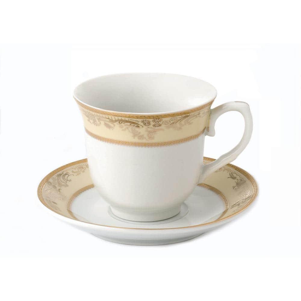 Lorren Home Trends 4 Piece Teacup & Saucer Set