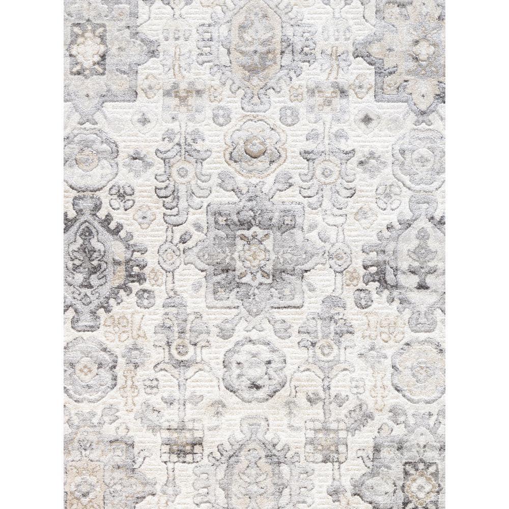 Pasargad Amadeus Power Loom Oriental Area Rug in Ivory/Gray