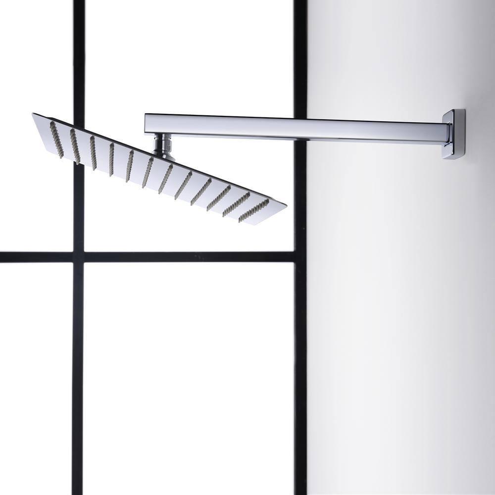 3-Function LED Light Thermostatic Rainfall Shower System with 6 Body Jets and Rough-in Valve