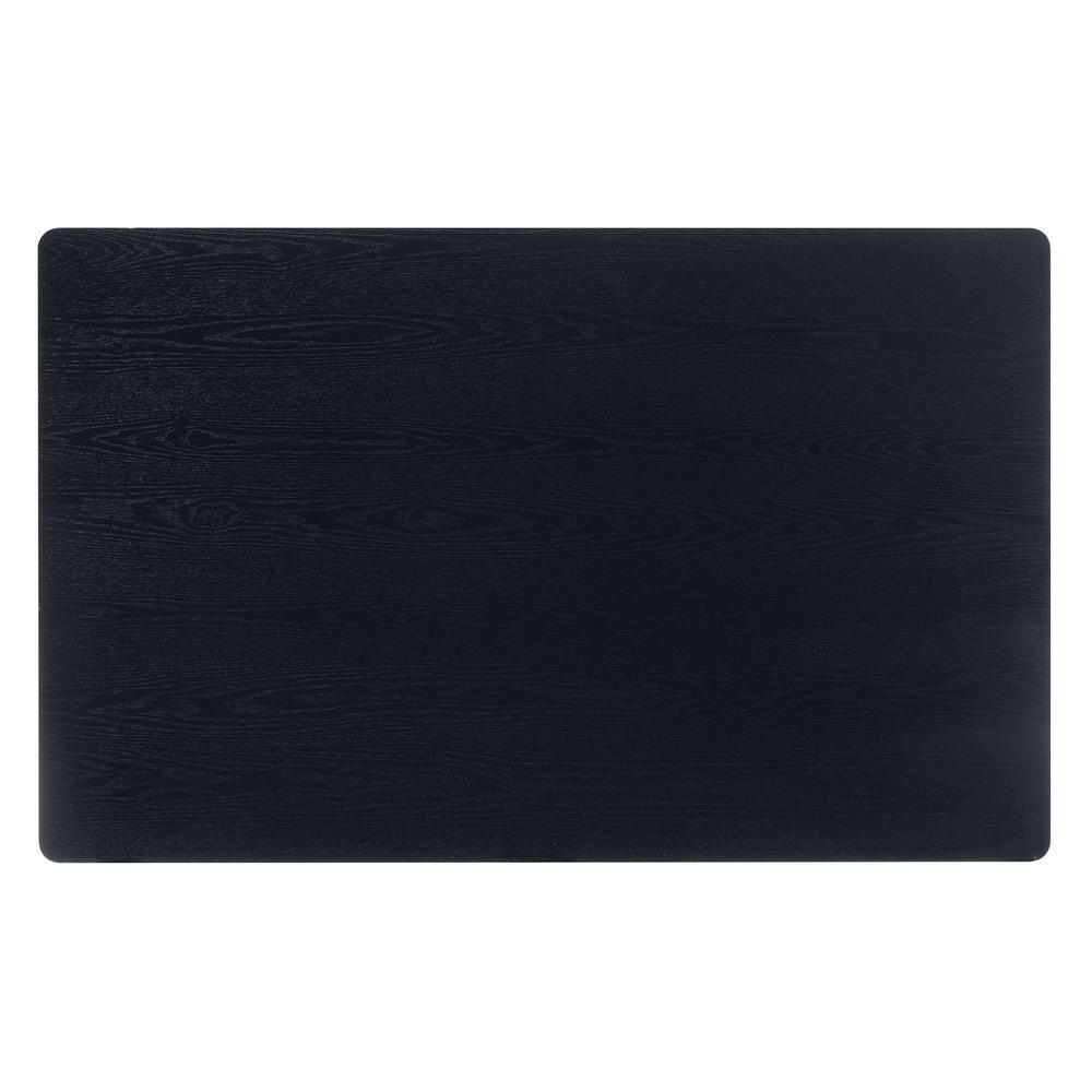 Baxton Studio Dannon Mid-Century Modern Cream Fabric and Black Finished Wood 5-Piece Dining Set