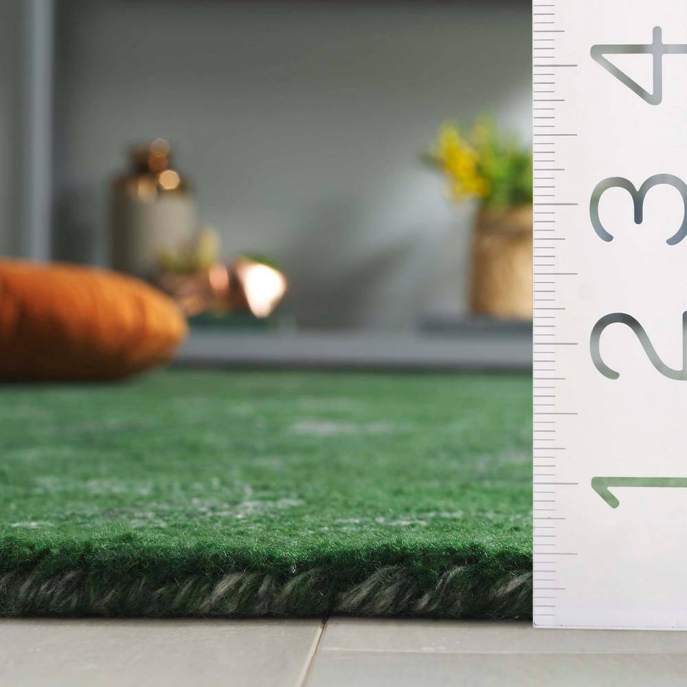 Anatolia AN401 Handmade Tufted Area Rug - Dark Green - 4' X 6' - Safavieh