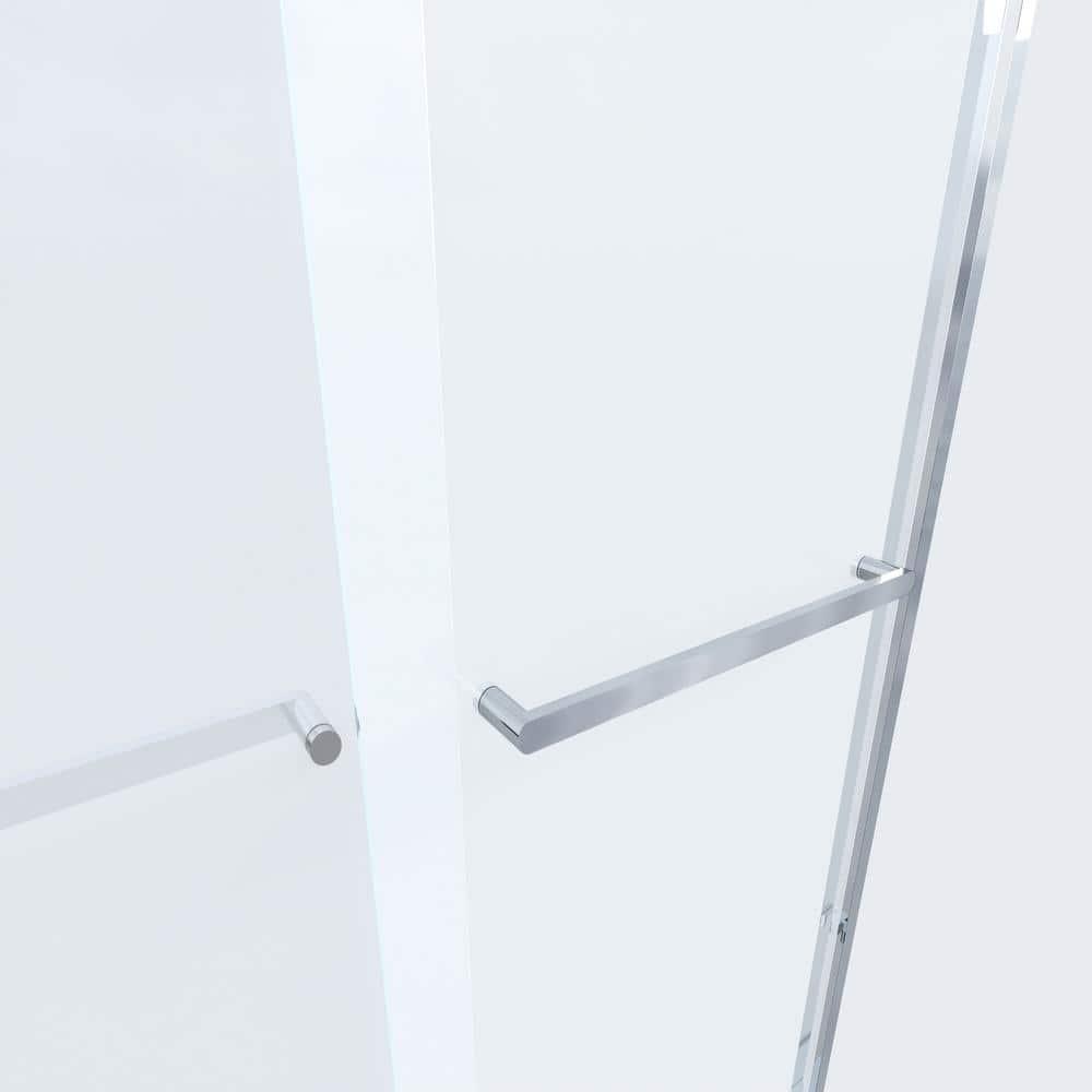 56"-60" W x 72" H Double Sliding Semi-frameless Shower Door with Two Handles