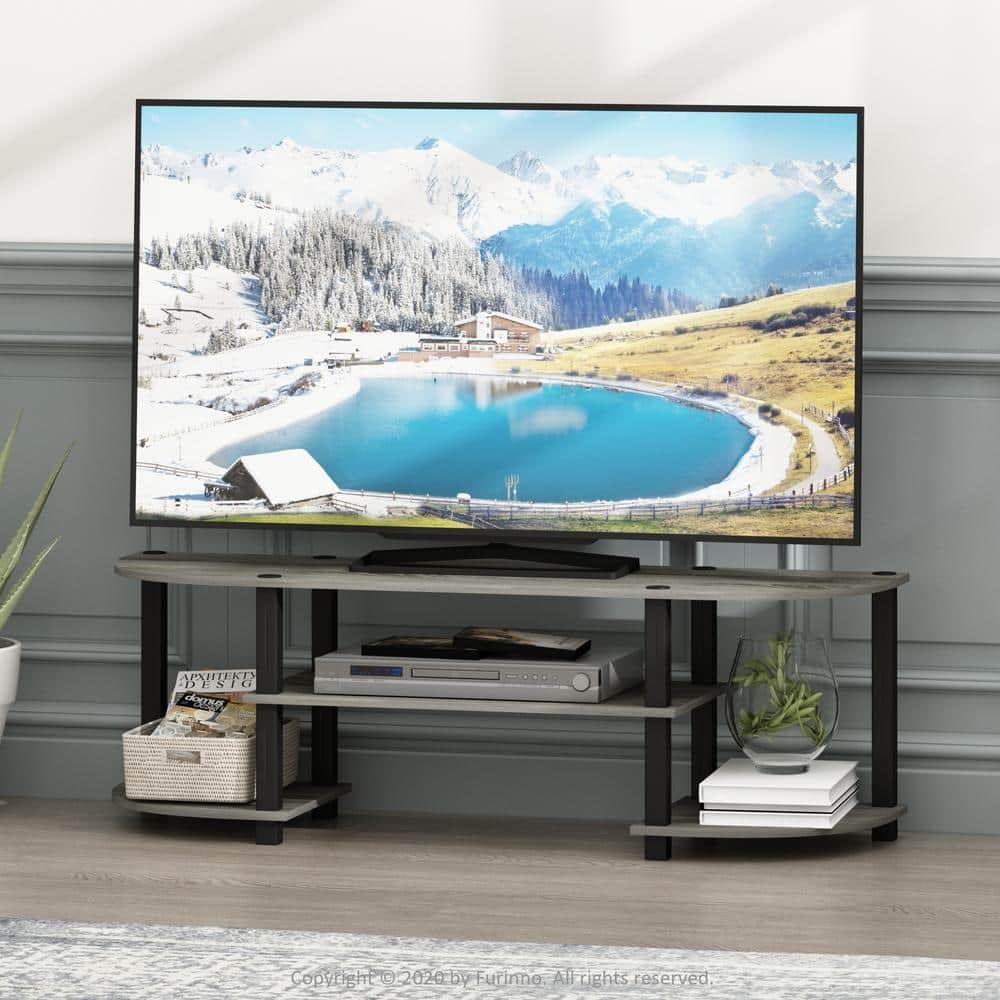 Turn-S-Tube Wide TV Entertainment Center, Oak Grey/Black