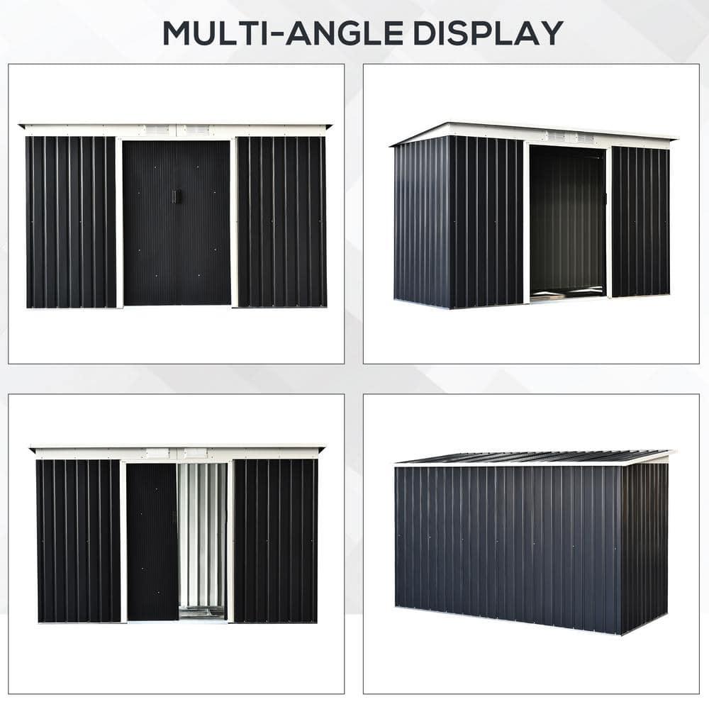 9 ft. W x 4 ft. D Metal Horizontal Tool Shed