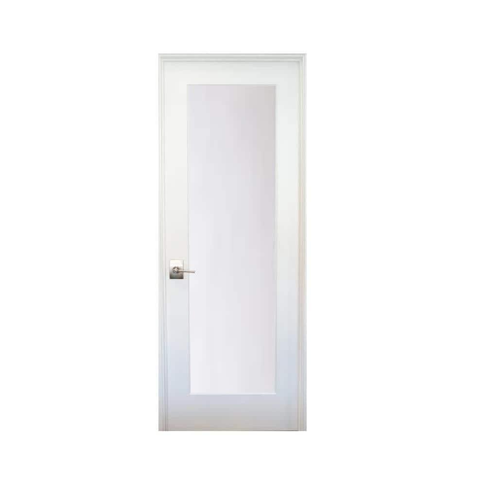 80'' Solid + Manufactured Wood Glass Prehung Door
