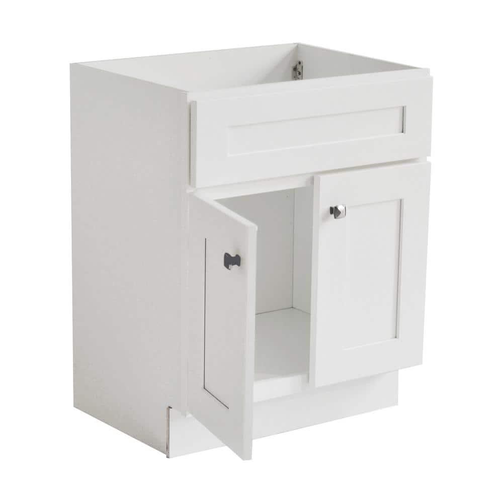 Brookings 24 Inch Bathroom Vanity, Ready to Assemble, Solid Wood, Sherwin Williams® White – Design House, 586933