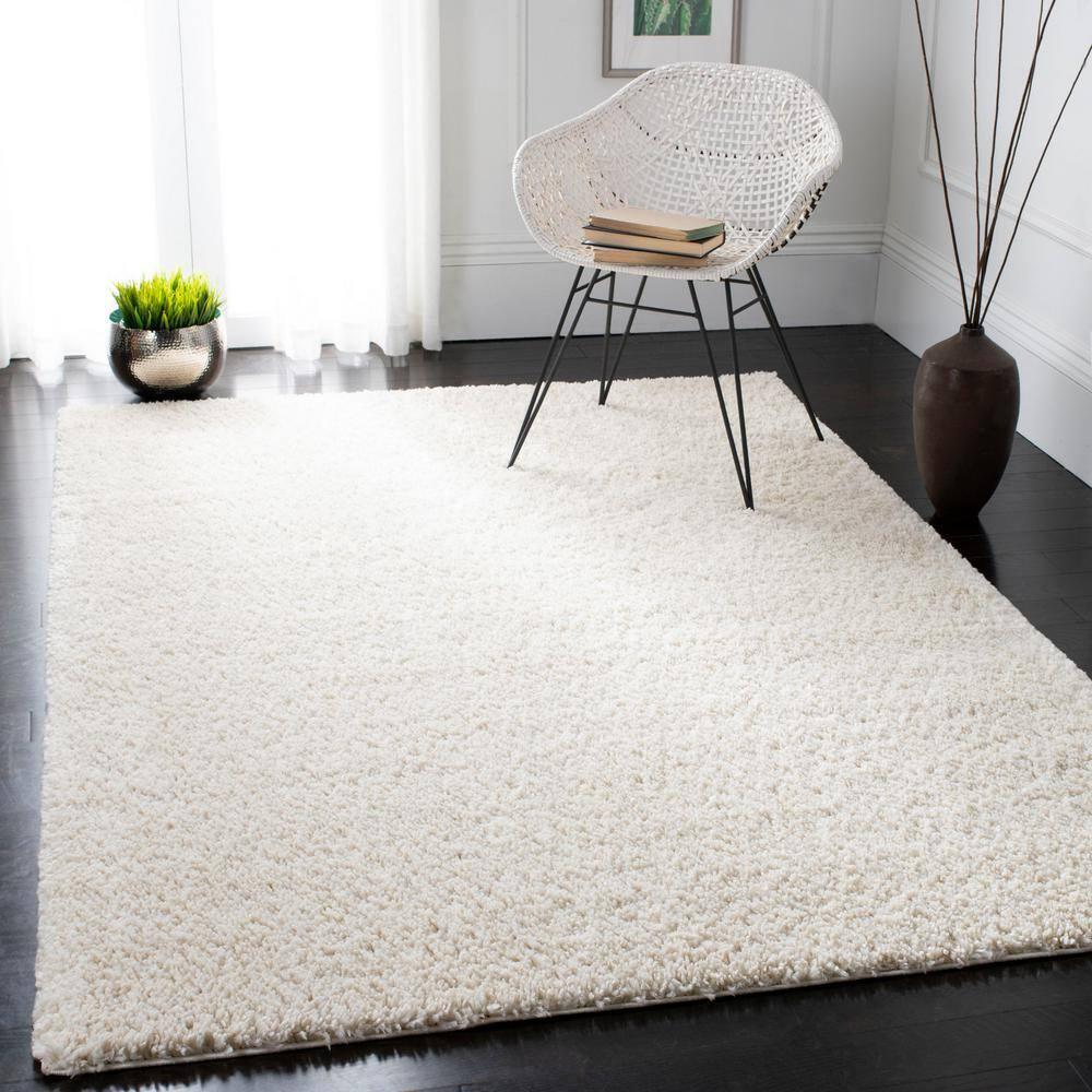 August Shag 900 AUG900 Power Loomed Indoor Accent Rug - Ivory - 3'x5' - Safavieh