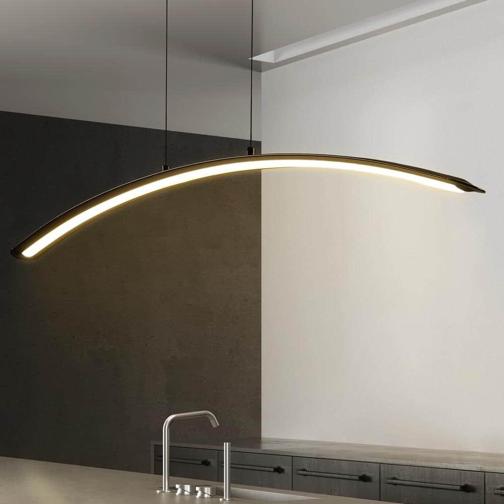 JONATHAN Y Roxanna 41.5" Dimmable Adjustable Integrated LED Metal Linear Pendant, Black