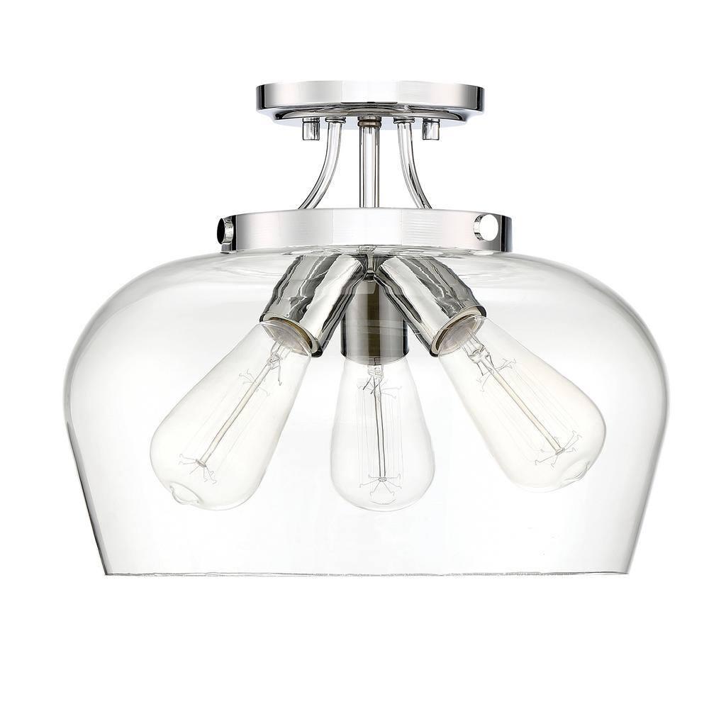 Savoy House Octave 3 - Light Semi-Flush Mount in  Polished Chrome