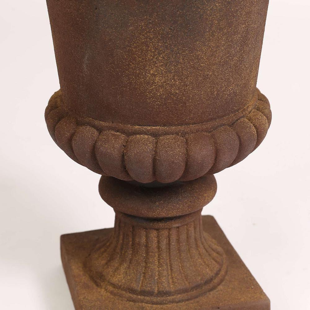 LuxenHome Rustic Brown MgO Indoor/Outdoor Urn Planter, 21.3" H