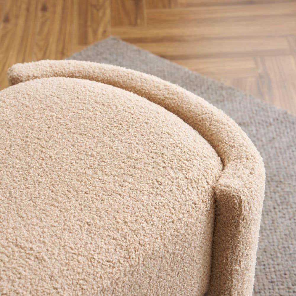 Christopher Knight Home Eugene Modern Boulce Upholstered Ottoman, Light Camel