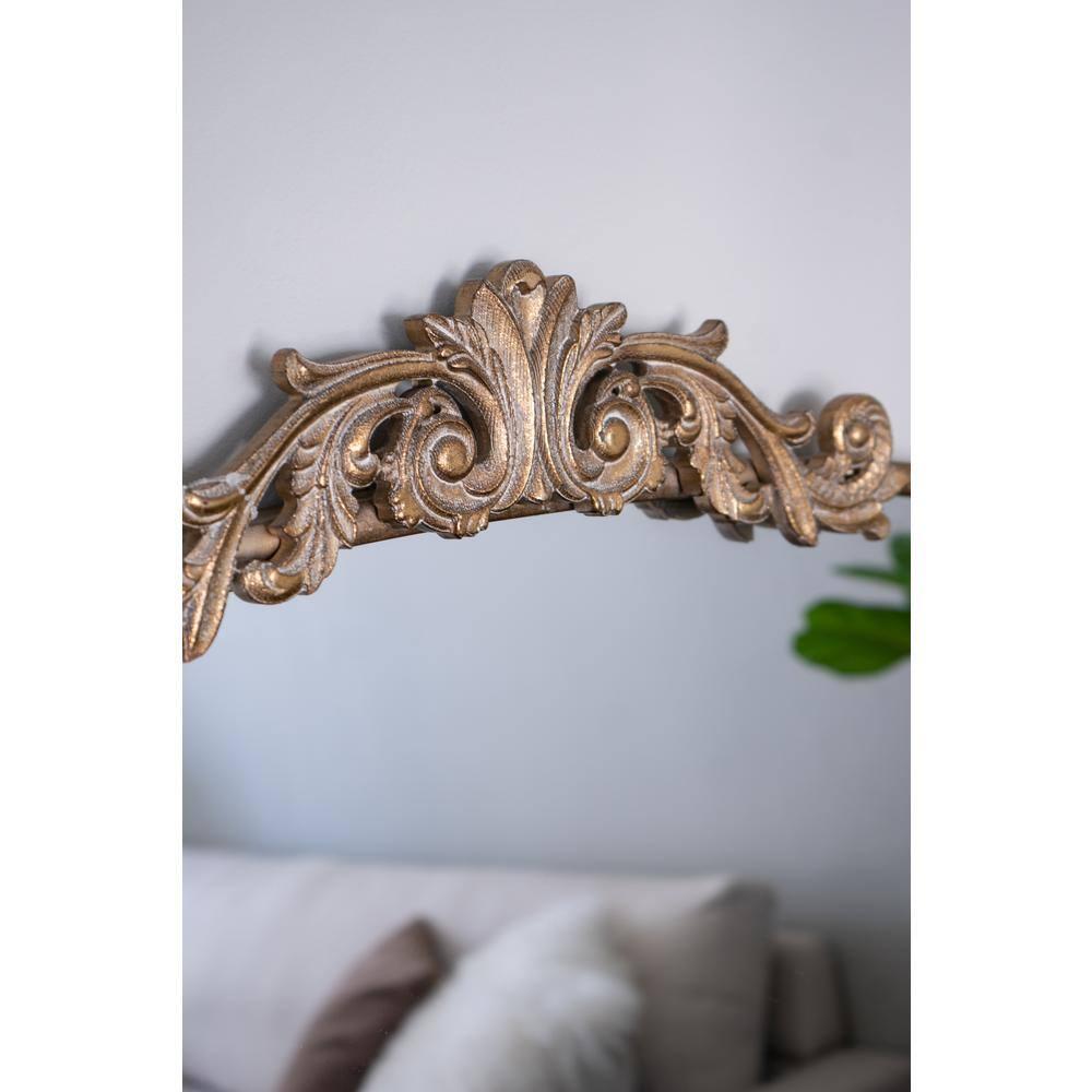 A&B Home Gold Arch Mirror with Metal Frame, 40"x31" Wall Decor